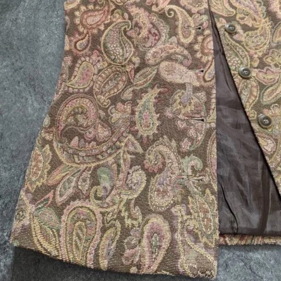 Vintage Tabi button up paisley tapestry vest - Picture 3 of 7